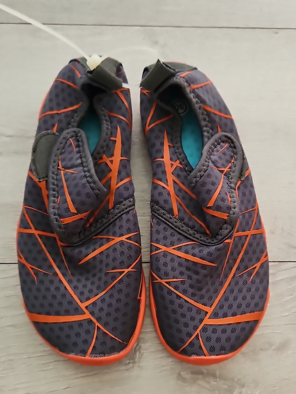 Kids Water Shoes - Gray with Orange Trim